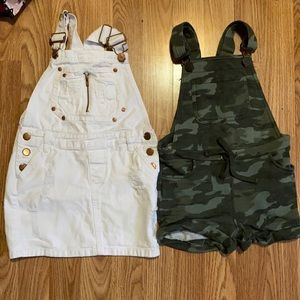 Lot of 2 girls sz6 overall dress & camo short set
